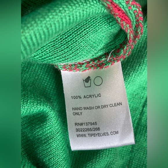 TIPSY ELVES: “Present” Ugly Sweater, Red/Green, Size L - Picture 5 of 8